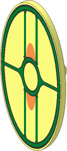 Minifig Shield Oval with SW Gungan Patrol Shield Pattern