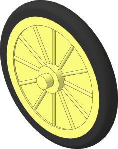 Wheel Minifig Bicycle with Integral Rubber Black Tyre