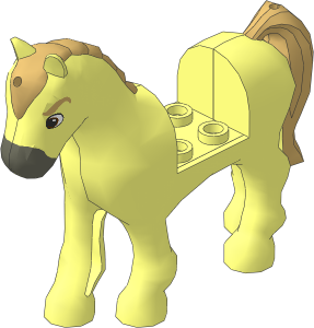 Animal Horse Friends with Dark Bluish Grey Nose, Brown Eyes and Tan Eyebrows, Mane and Tail Pattern
