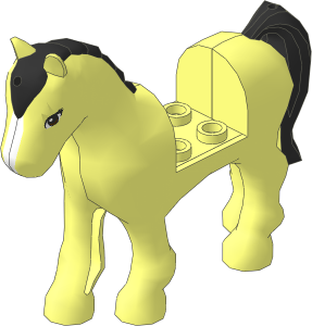 Animal Horse Friends with Reddish Brown Eyes, White Blaze, Black Mane and Black Tail Pattern