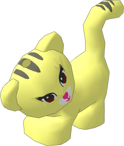 Animal Cat Standing Looking Left with Yellowish Green Eyes and Dark Bluish Grey Stripes Pattern