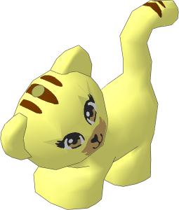 Animal Cat Standing Looking Left with Tan Eyes and Brown Stripes Pattern