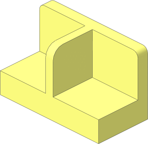 Panel  1 x  2 x  1 with Thin Central Divider and Rounded Corners