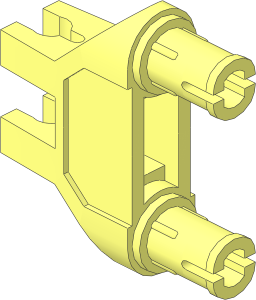 Technic Connector  3 x  1 x  3 with 2 Clips and 2 Pins with Squared Inside