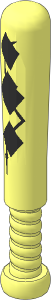 Minifig Baseball Bat with Three Metallic Silver Diamonds with Rivets Pattern