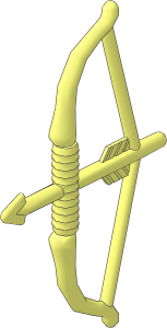 Minifig Long Bow with Arrow