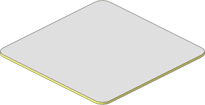 Cardboard  6 x  6 Thick with Rounded Corners with Silver Top