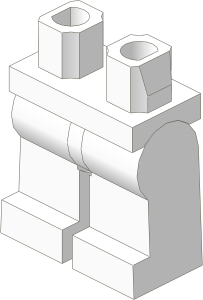 ~_Minifig Hips and Legs (Complete) White (Obsolete)