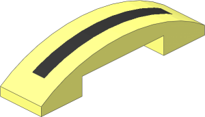 Slope Brick Curved  4 x  1 Double with Black Line Pattern
