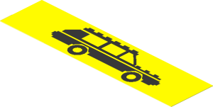 Sticker  1.1 x  4.5 with Black Car on Yellow Background