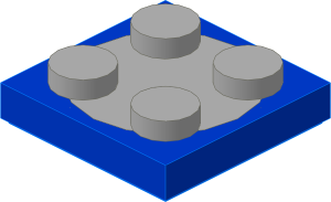 ~_Turntable  2 x  2 Plate (Complete) Blue/Grey (Obsolete)