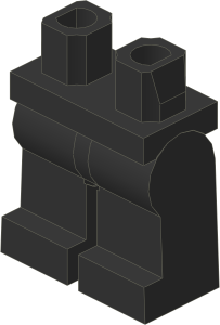~_Minifig Hips and Legs (Complete) Black (Obsolete)