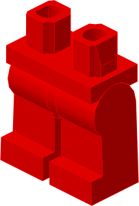 ~_Minifig Hips and Legs (Complete) Red (Obsolete)