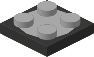 ~_Turntable  2 x  2 Plate (Complete) Black/Grey (Obsolete)