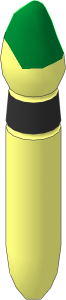 Minifig Paint Brush with Silver Ring and Half Green Tip Pattern