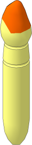 Minifig Paint Brush with Half Orange Tip Pattern