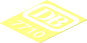 Sticker  2.4 x  2 with White German Railways Logo and "7710"