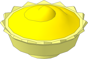Minifig Food Pie with Yellow Cream Filling Pattern