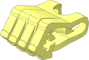 Constraction Hand Clenched with Four Fingers and Axle Hole