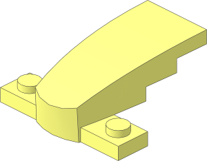 Slope Brick Curved Tapered  4 x  2 on Plate  1 x  4