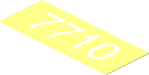 Sticker  0.8 x  2 with White "7710"