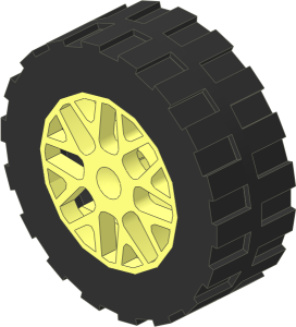 Wheel Rim  6.4 x 11 with  8 Y-Shaped Spokes with Tyre  6.4/ 75 x  8 Shallow Offset Tread with Centre Band