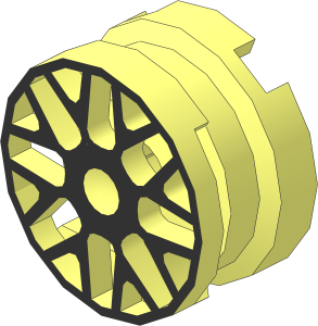Wheel Rim  6.4 x 11 with  8 Y-Shaped Spokes and Silver Pattern