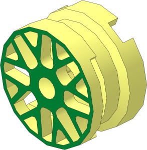 Wheel Rim  6.4 x 11 with  8 Y-Shaped Spokes and Gold Pattern