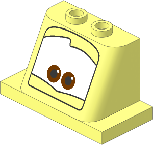 Windscreen  2 x  3 x  2 with  2 x  4 Base with Brown Eyes on White Background Pattern