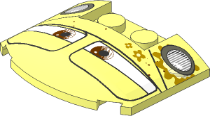 Slope Brick Curved  3 x  4 x  0.667 Rounded with Eyes and Headlight Pattern