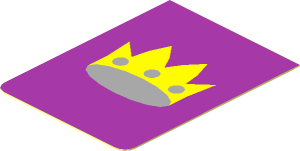 Sticker Minifig Vest with Crown on Violet Background