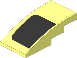 Slope Brick Curved  4 x  2 with Black Rear Window Left Sticker