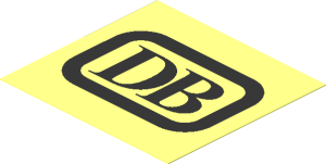 Sticker  2 x  2.1 with Black German Railways Logo