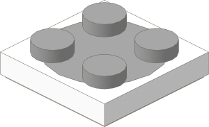 ~_Turntable  2 x  2 Plate (Complete) White/Grey (Obsolete)