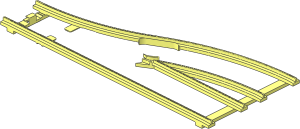 ~Train Track  4.5V Point Type 1 Tapered Left - Frame