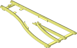 ~Train Track  4.5V Point Type 2 Slotted Right - Frame