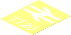 Sticker  2.4 x  2 with White British Rail Logo and "7720"