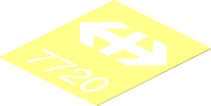Sticker  2.4 x  2 with White Swiss Railways Logo and "7720"