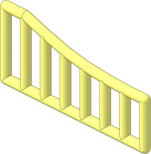 Bar  1 x  8 x  4 Gate with Curved Top