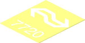 Sticker  2.4 x  2 with White Netherlands Rail. Logo and "7720"