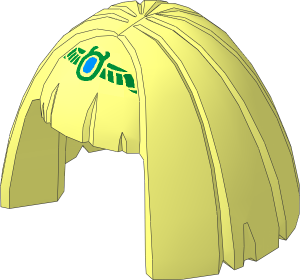 Minifig Hair Mid-Length Smooth Wide Bob Cut with Gold Diadem Pattern
