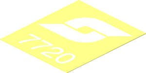Sticker  2.4 x  2 with White Austrian Railways Logo and "7720"