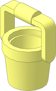 Bucket  1 x  1 x  1 Conical with Raised Handle