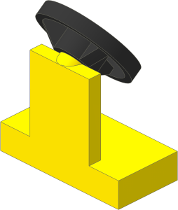 ~_Car Steering Stand and Wheel (Complete) Yellow (Obsolete)