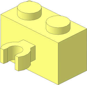 Brick  1 x  2 with Clip Vertical (Thick C-Clip)