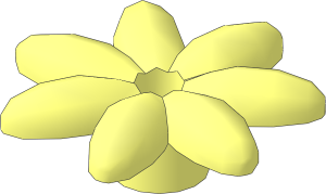Plant Flower with  7 Petals with Bar and Pin Hole