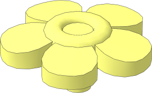 Plant Flower with  5 Rounded Petals with Pin