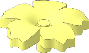 Plant Flower with  5 Serrated Petals with Pin