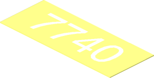 Sticker  0.8 x  2 with White "7740"