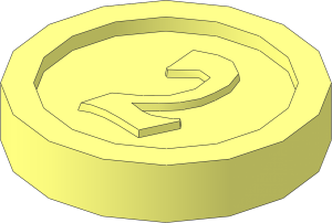 Minifig Coin with  "2" Gothic Type